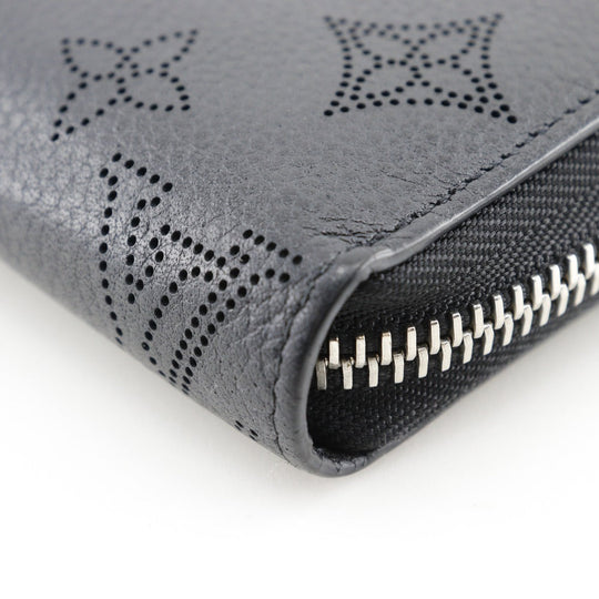 LOUIS VUITTON Long Wallet Purse M61867 Monogram Mahina black Zippy wallet Women Used Authentic
