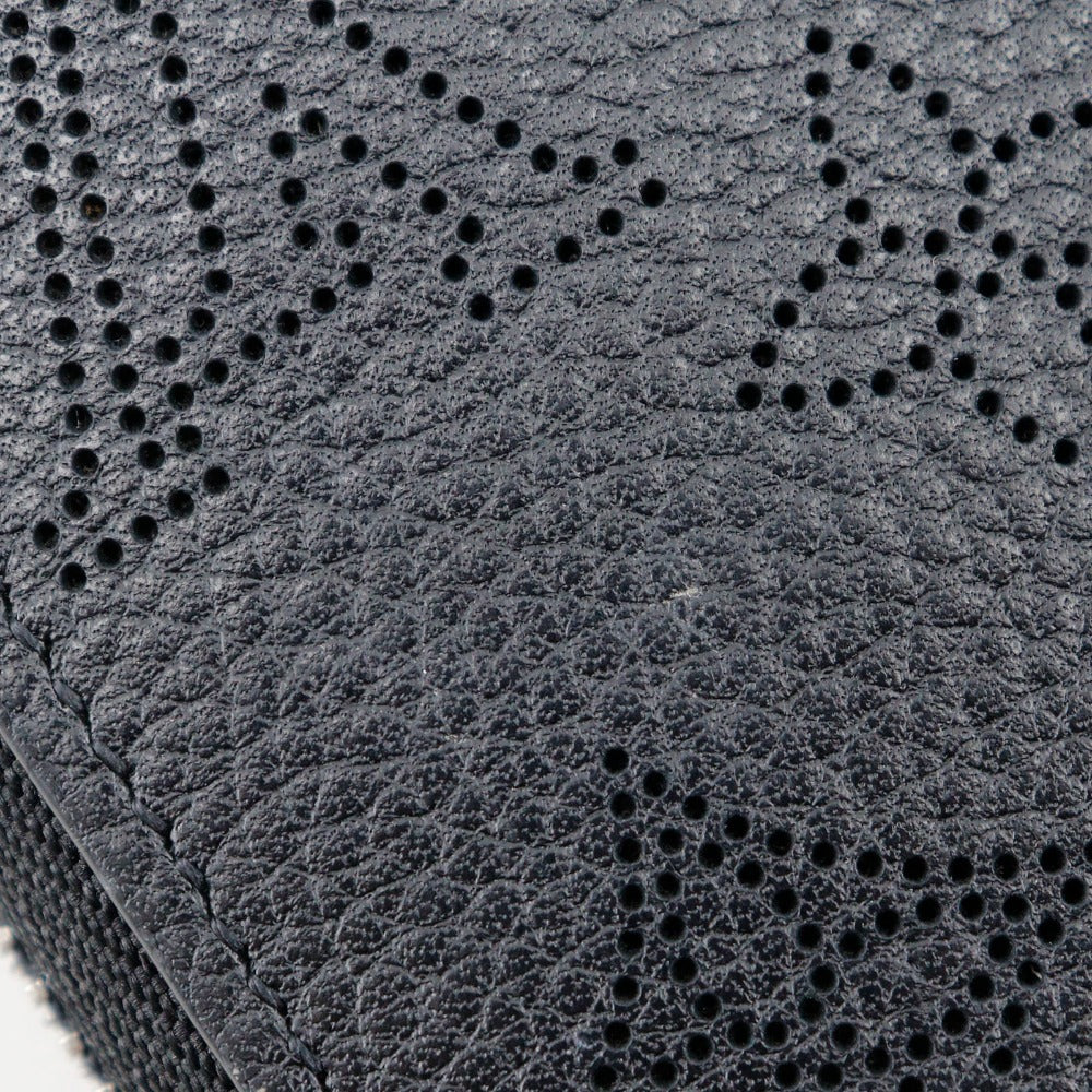 LOUIS VUITTON Long Wallet Purse M61867 Monogram Mahina black Zippy wallet Women Used Authentic