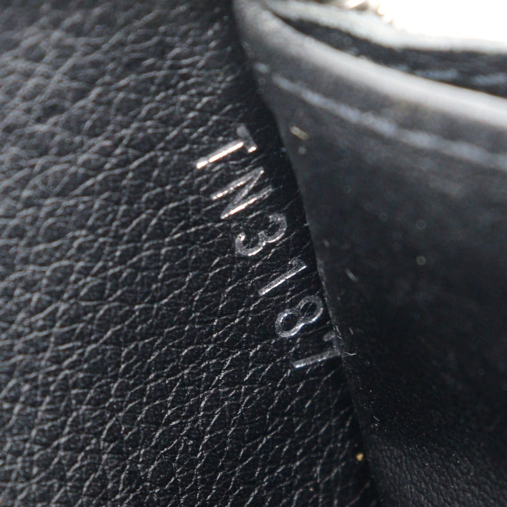 LOUIS VUITTON Long Wallet Purse M61867 Monogram Mahina black Zippy wallet Women Used Authentic