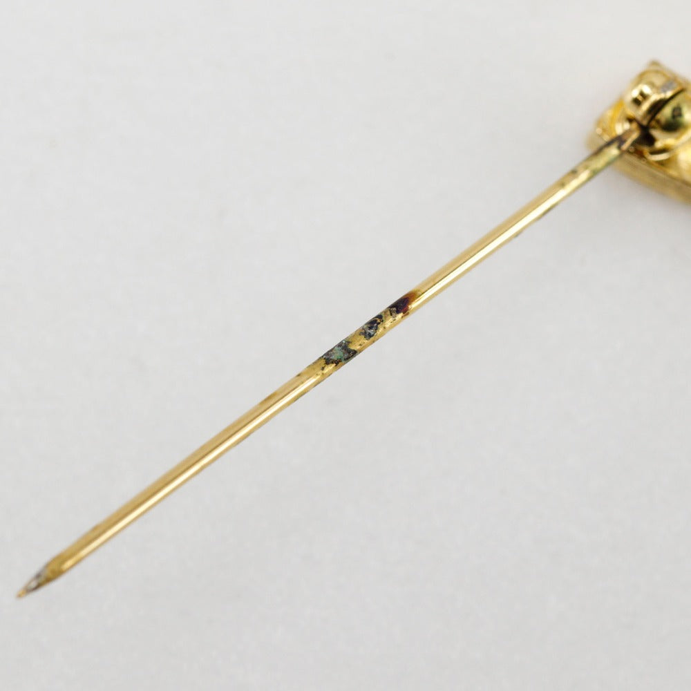 CHANEL Brooch Plated Gold, Rhinestones gold Gold Plated Rhinestone COCO Mark Women Used Authentic