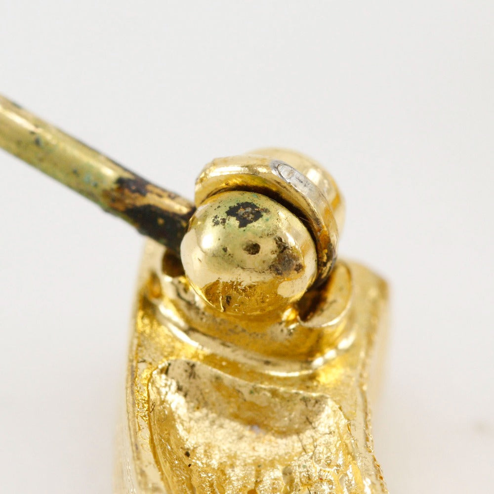 CHANEL Brooch Plated Gold, Rhinestones gold Gold Plated Rhinestone COCO Mark Women Used Authentic