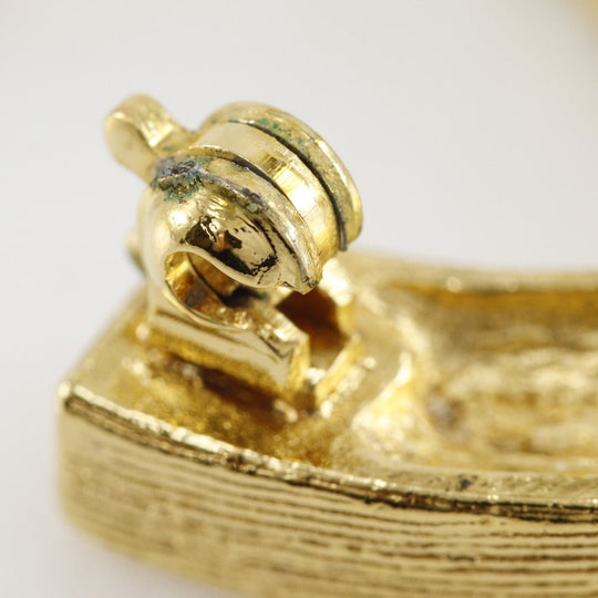 CHANEL Brooch Plated Gold, Rhinestones gold Gold Plated Rhinestone COCO Mark Women Used Authentic