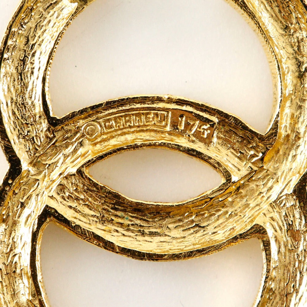 CHANEL Brooch Plated Gold, Rhinestones gold Gold Plated Rhinestone COCO Mark Women Used Authentic