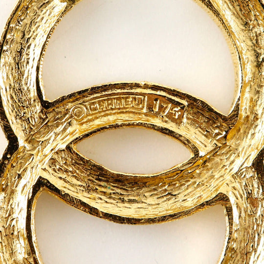 CHANEL Brooch Plated Gold, Rhinestones gold Gold Plated Rhinestone COCO Mark Women Used Authentic