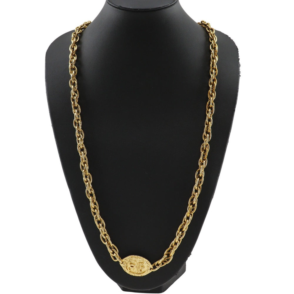 CHANEL Necklace Plated Gold gold vintage long COCO Mark Women Used Authentic