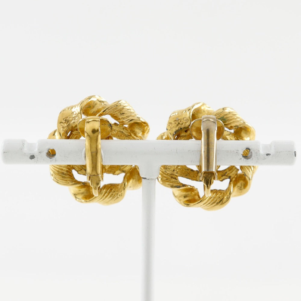 CHANEL Earring Plated Gold gold vintage Round COCO Mark Women Used Authentic