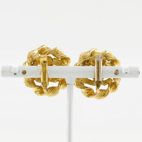 CHANEL Earring Plated Gold gold vintage Round COCO Mark Women Used Authentic
