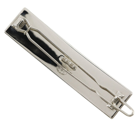 CHANEL Valletta metallic Silver/Yellow hairpin logo Women Used Authentic