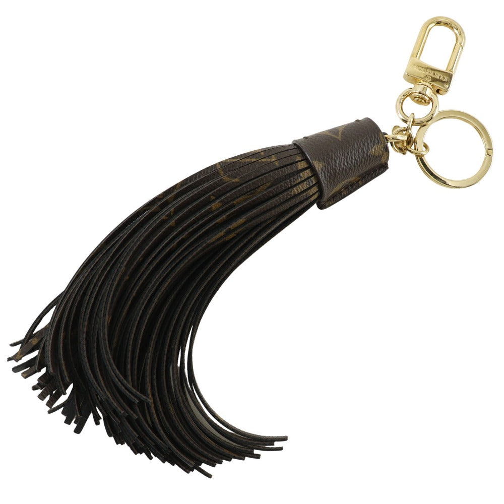 LOUIS VUITTON key ring MP1768 Monogram canvas Brown Bag charm Tassel unisex(Unisex) Used Authentic