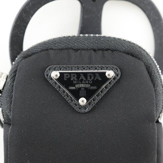 PRADA 1ZT016 2DMJ Nylon black Smartphone holder with pouch unisex(Unisex) Used Authentic