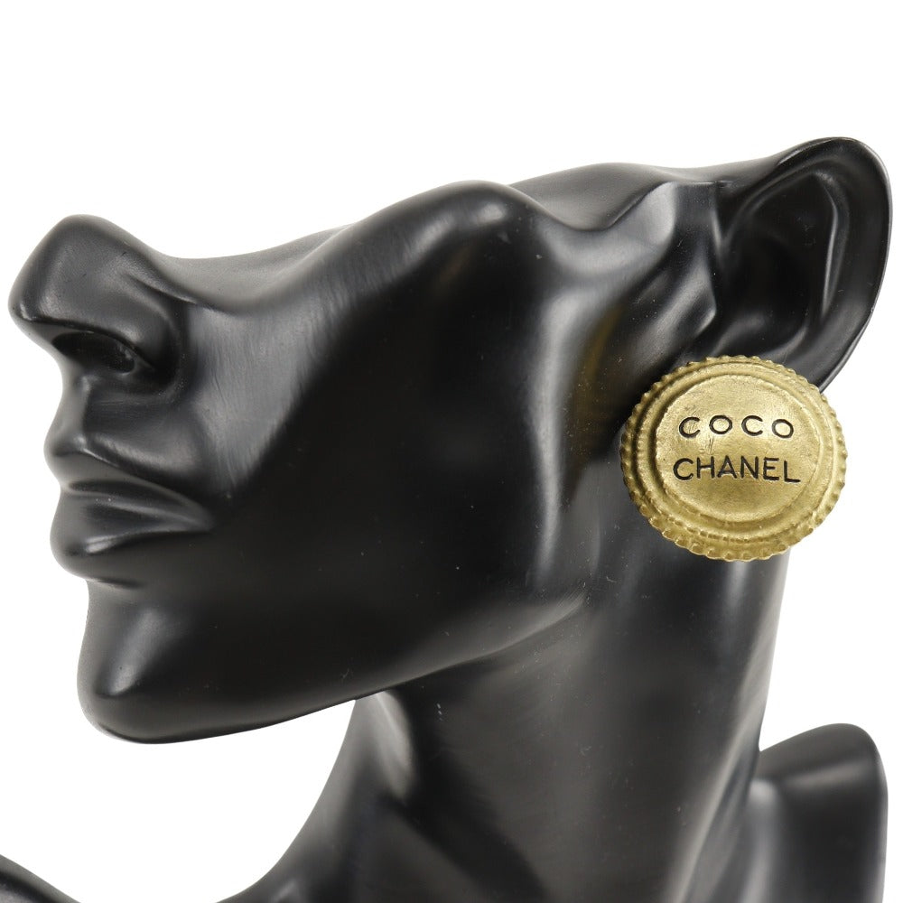 CHANEL Earring Plated Gold gold vintage COCO logo Women Used Authentic