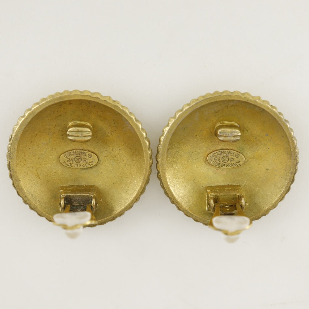 CHANEL Earring Plated Gold gold vintage COCO logo Women Used Authentic