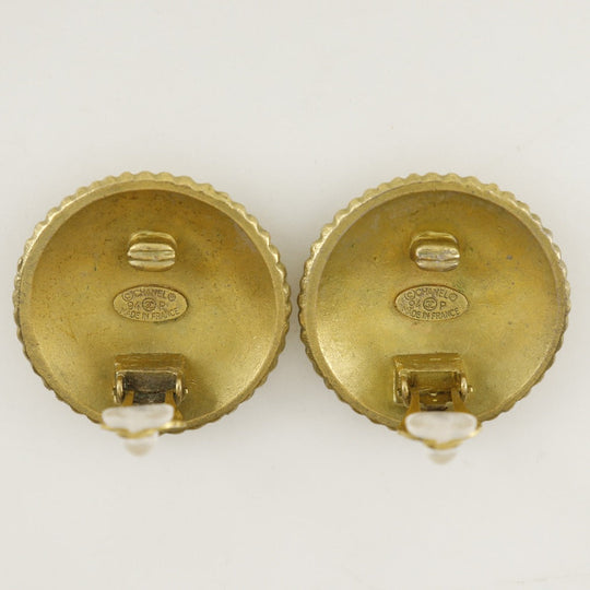 CHANEL Earring Plated Gold gold vintage COCO logo Women Used Authentic