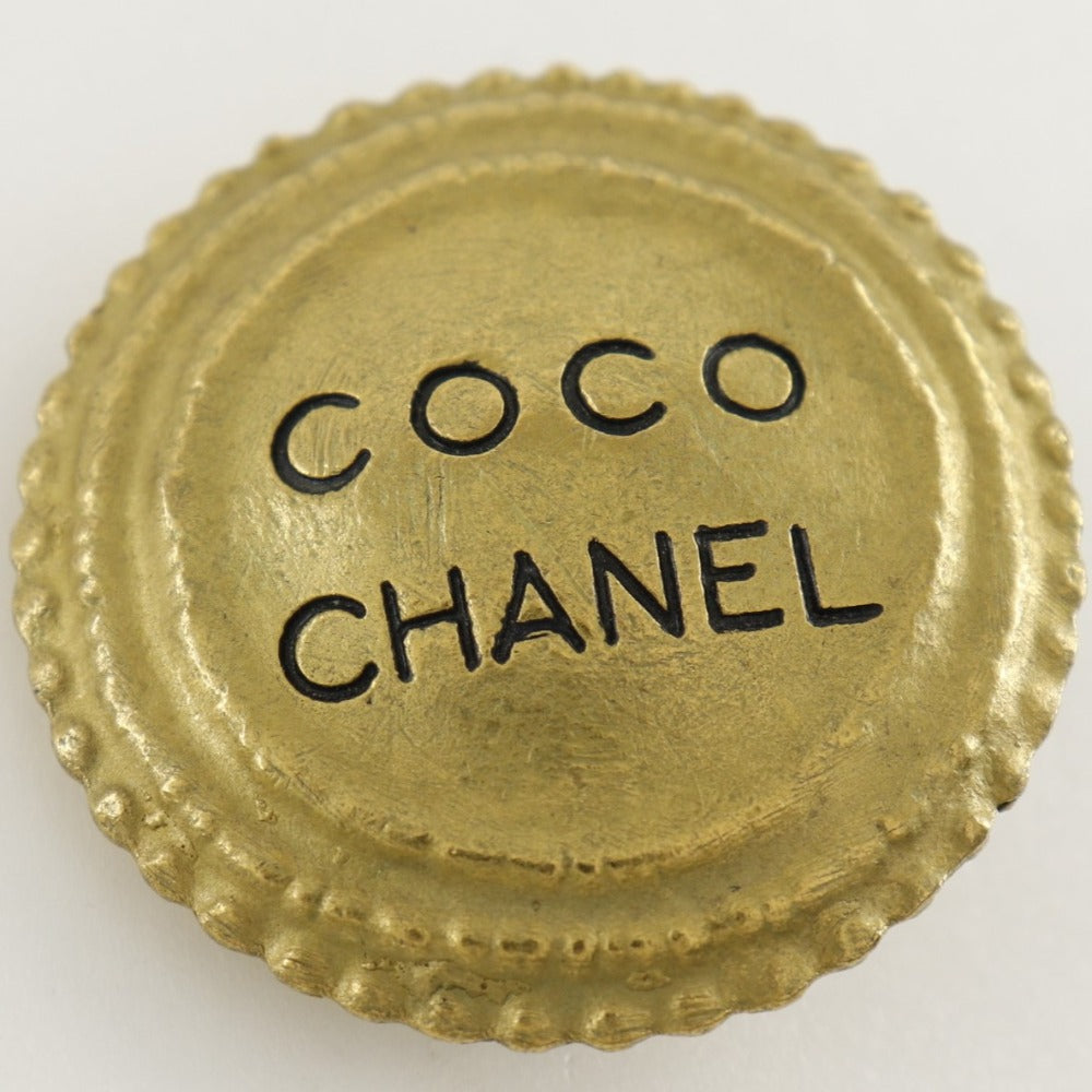 CHANEL Earring Plated Gold gold vintage COCO logo Women Used Authentic