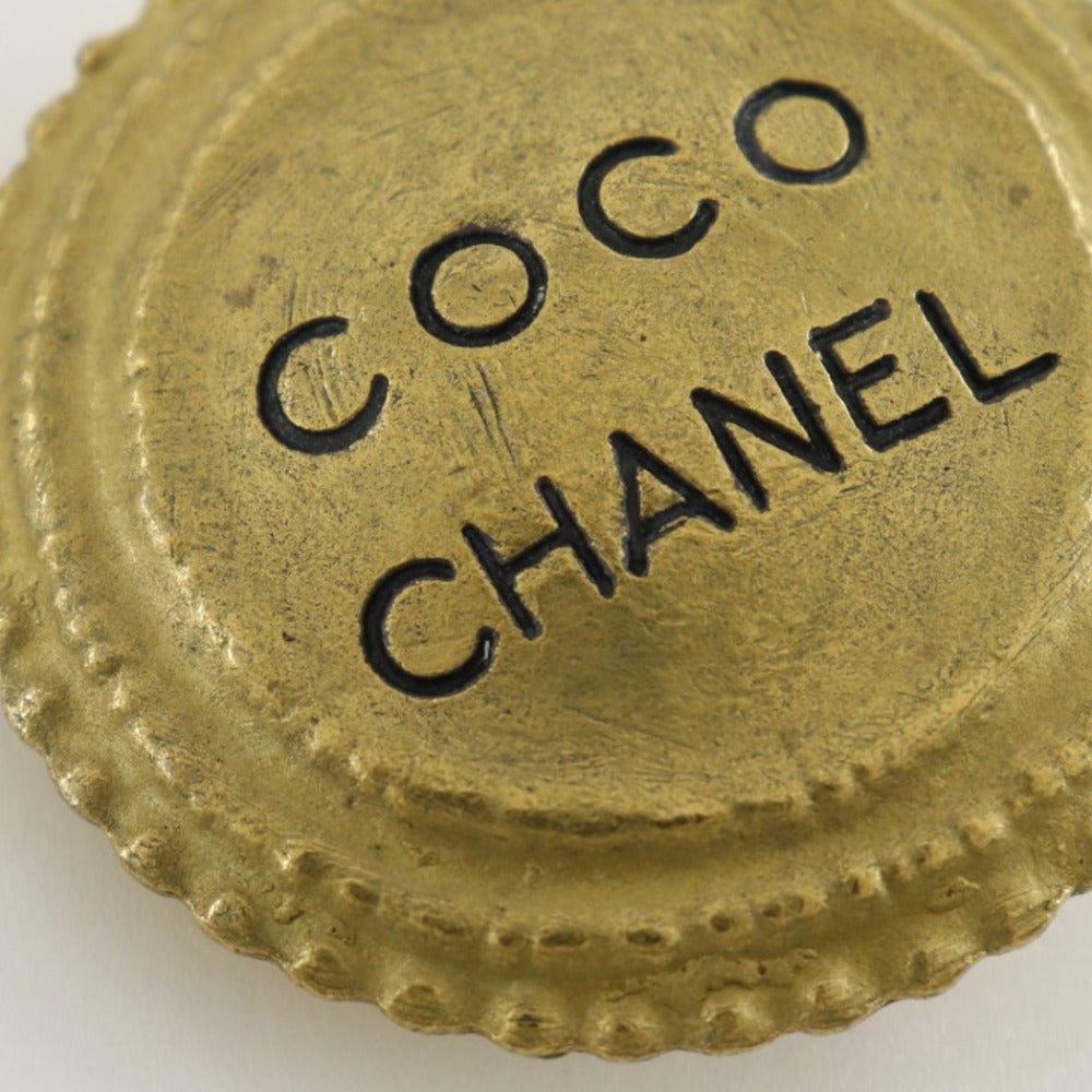 CHANEL Earring Plated Gold gold vintage COCO logo Women Used Authentic