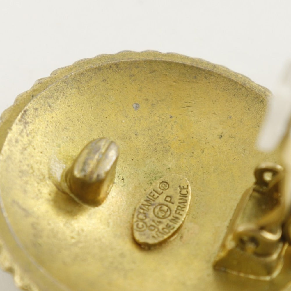 CHANEL Earring Plated Gold gold vintage COCO logo Women Used Authentic