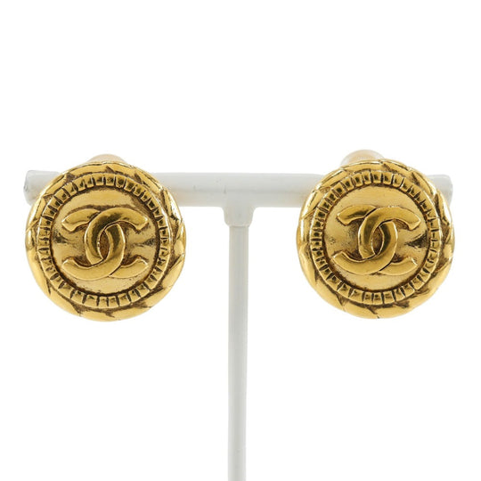 CHANEL Earring Plated Gold gold vintage COCO Mark Women Used Authentic