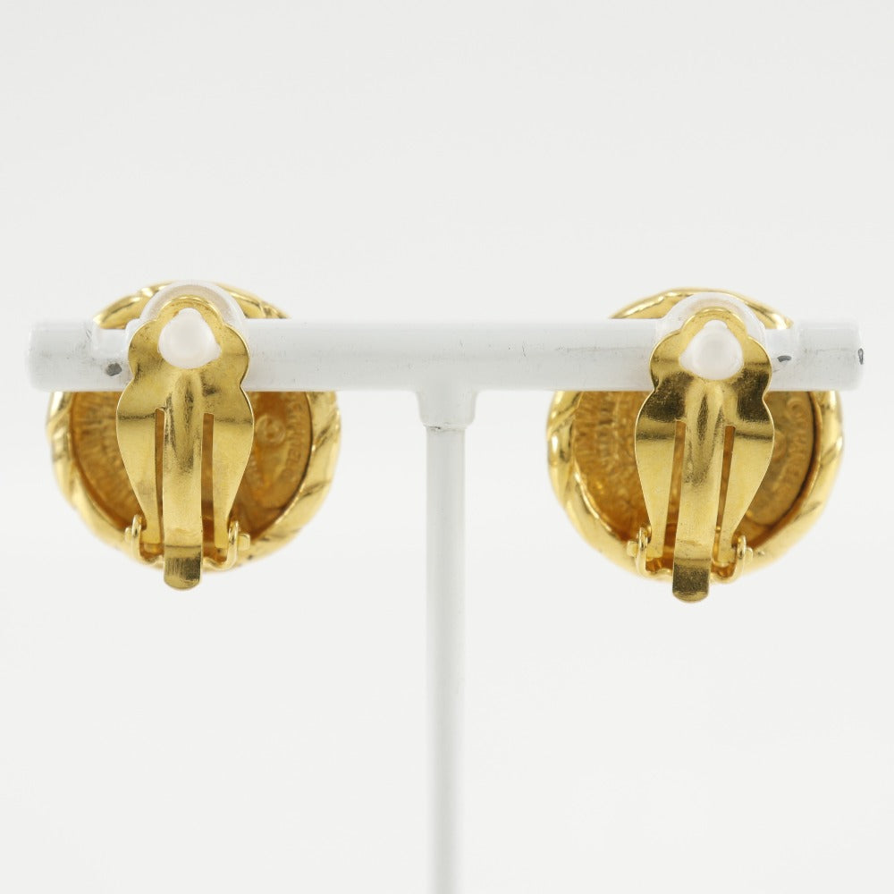 CHANEL Earring Plated Gold gold vintage COCO Mark Women Used Authentic