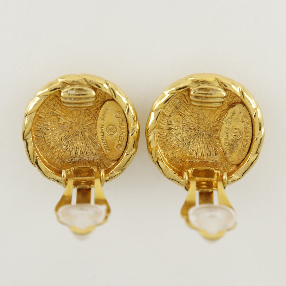 CHANEL Earring Plated Gold gold vintage COCO Mark Women Used Authentic