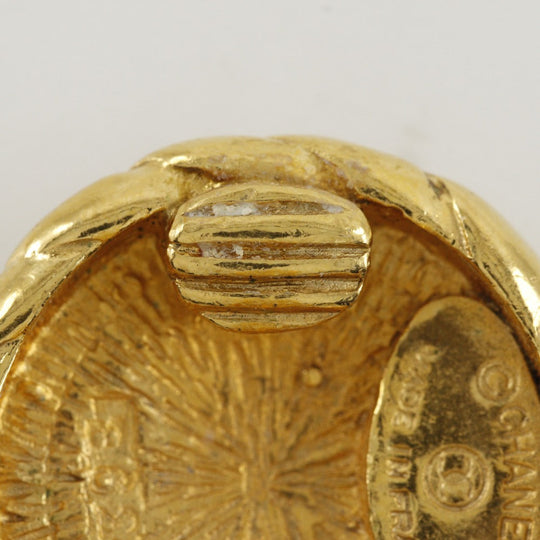 CHANEL Earring Plated Gold gold vintage COCO Mark Women Used Authentic