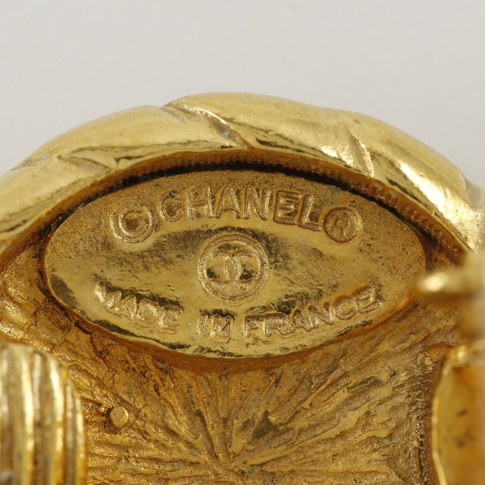 CHANEL Earring Plated Gold gold vintage COCO Mark Women Used Authentic