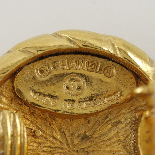 CHANEL Earring Plated Gold gold vintage COCO Mark Women Used Authentic