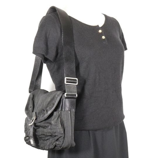 CHANEL Shoulder Bag Nylon black Matrasse Sports line Women Used Authentic