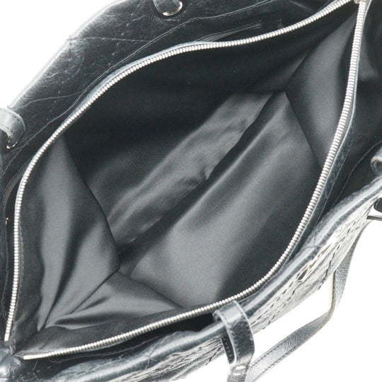 CHANEL Tote Bag A48019 leather black COCO Mark On the load Women Used Authentic