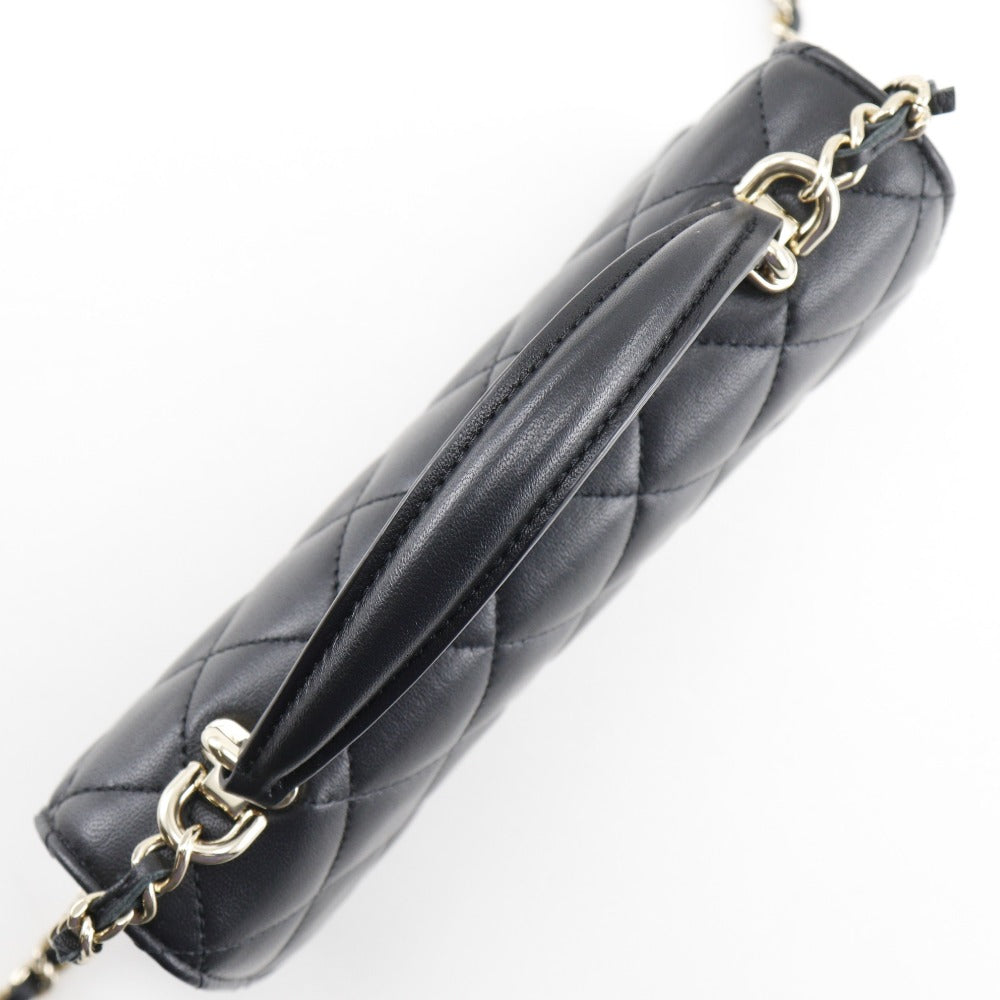 CHANEL Shoulder Bag AP3226 lambskin black Matrasse Smartphone Shoulder 2WAY Mini Chain Shoulder Women Used Authentic