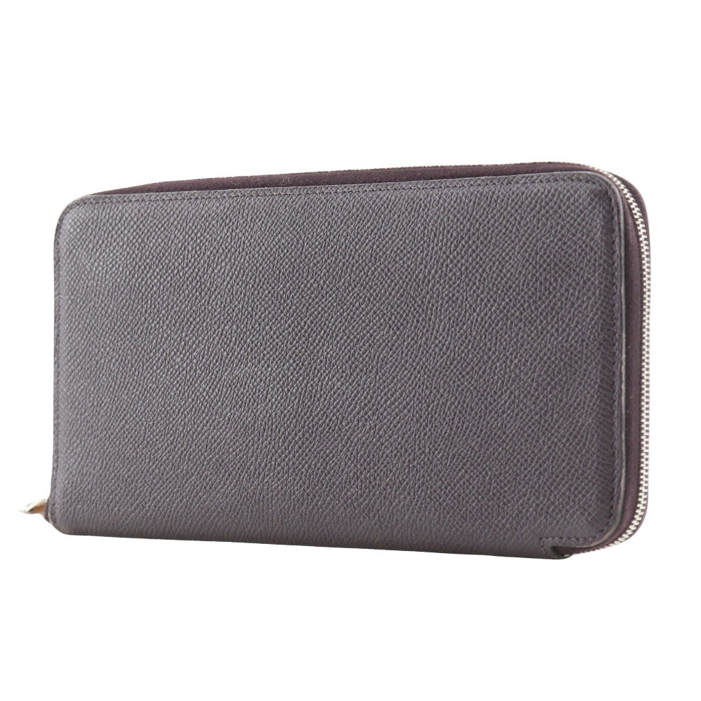 HERMES Long Wallet Purse Epsom purple Azap Long Silk Inn Women Used Authentic