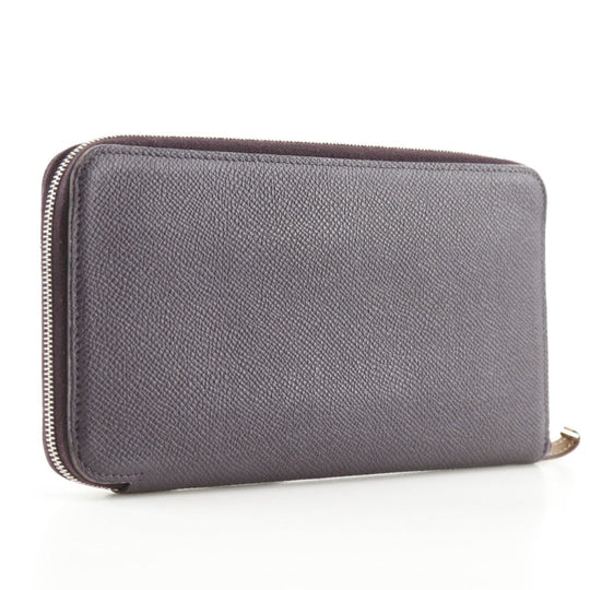 HERMES Long Wallet Purse Epsom purple Azap Long Silk Inn Women Used Authentic