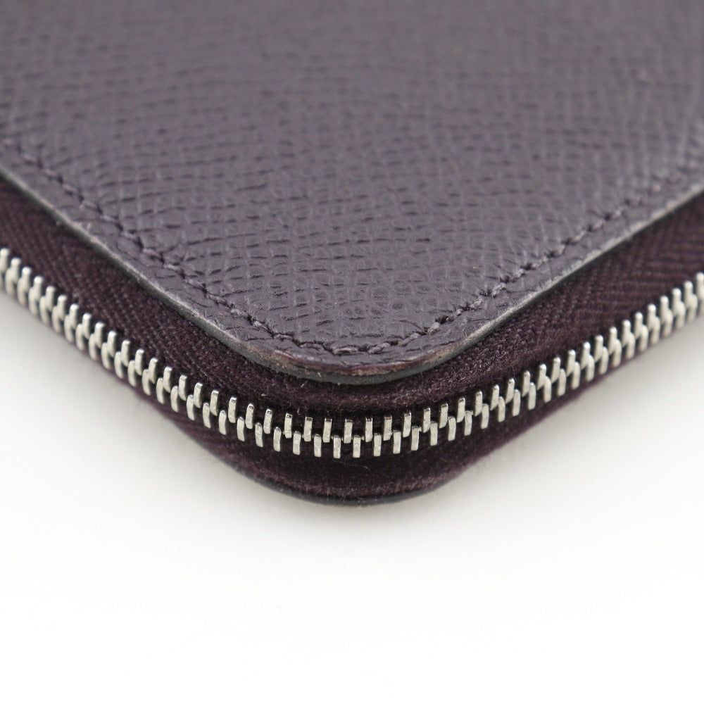HERMES Long Wallet Purse Epsom purple Azap Long Silk Inn Women Used Authentic