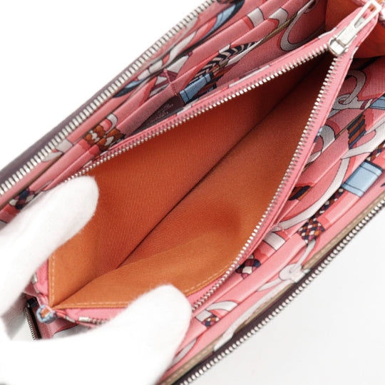 HERMES Long Wallet Purse Epsom purple Azap Long Silk Inn Women Used Authentic