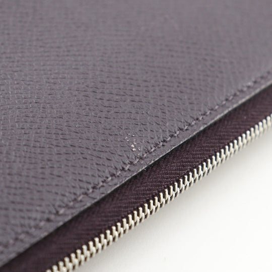 HERMES Long Wallet Purse Epsom purple Azap Long Silk Inn Women Used Authentic