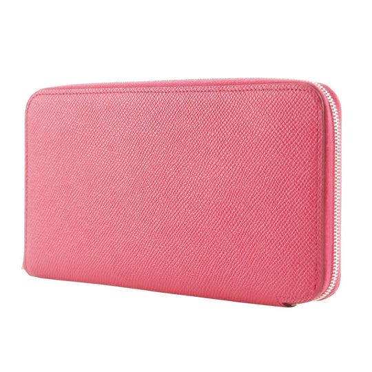 HERMES Long Wallet Purse Epsom pink Azap Long Silk Inn Women Used Authentic