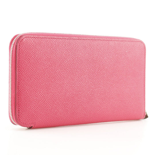 HERMES Long Wallet Purse Epsom pink Azap Long Silk Inn Women Used Authentic