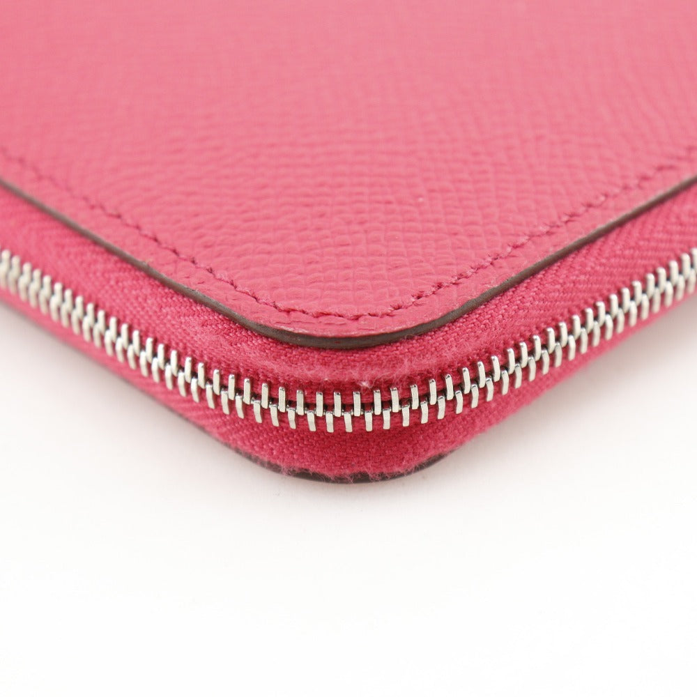 HERMES Long Wallet Purse Epsom pink Azap Long Silk Inn Women Used Authentic