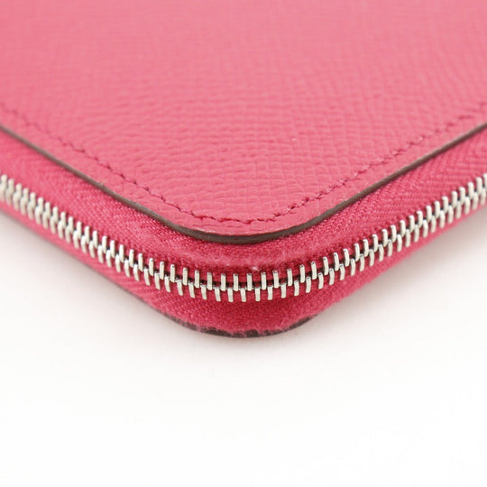 HERMES Long Wallet Purse Epsom pink Azap Long Silk Inn Women Used Authentic