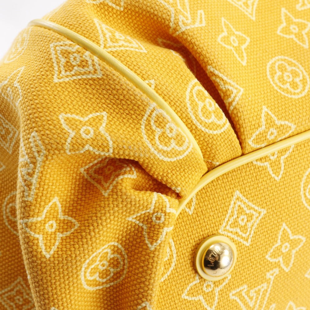 LOUIS VUITTON Tote Bag M95989 canvas yellow Monogram beach line Hippo Ipanema GM Women Used Authentic