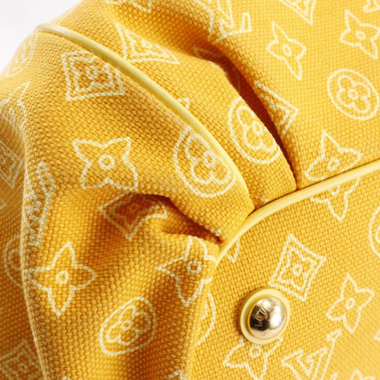 LOUIS VUITTON Tote Bag M95989 canvas yellow Monogram beach line Hippo Ipanema GM Women Used Authentic