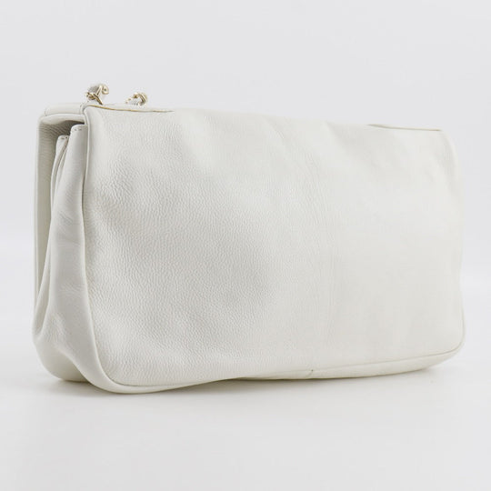CHANEL Shoulder Bag A46041 lambskin white Double chain COCO Mark ChainShoulder Women Used Authentic