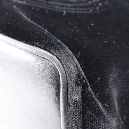 CHANEL Shoulder Bag Velour, Calfskin black COCO Mark Drawstring purse Chain Shoulder Women Used Authentic