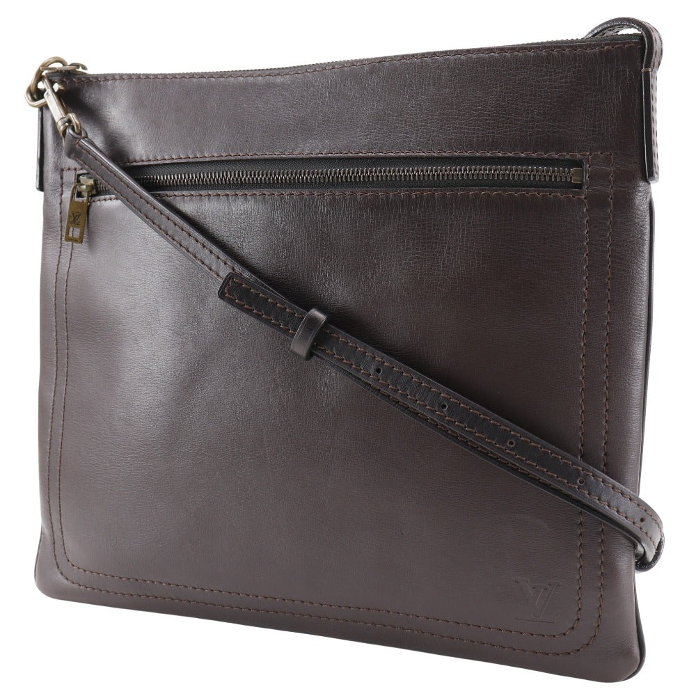 LOUIS VUITTON Shoulder Bag M92073 Calfskin Brown Utah Sac Plat mens Used Authentic