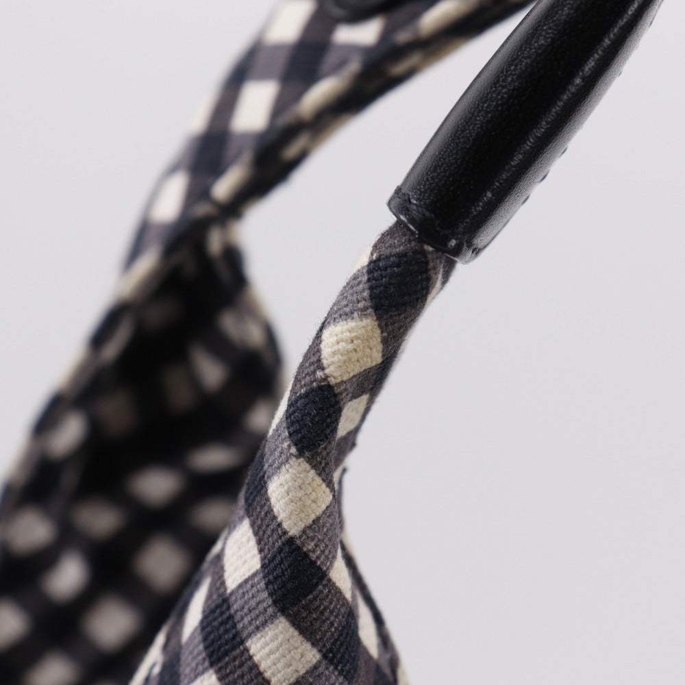 CHANEL Boston Duffel bag canvas Black / white Cruise line Gingham Check Tote Women Used Authentic