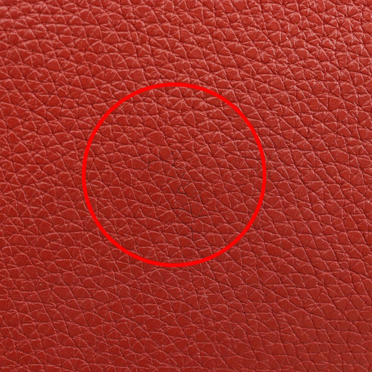 HERMES Long Wallet Purse Taurillon Clemence Red Dogon GM Women Used Authentic