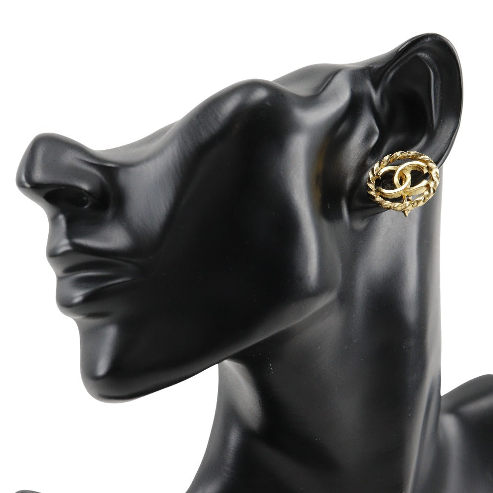 CHANEL Earring Plated Gold gold vintage COCO Mark Women Used Authentic