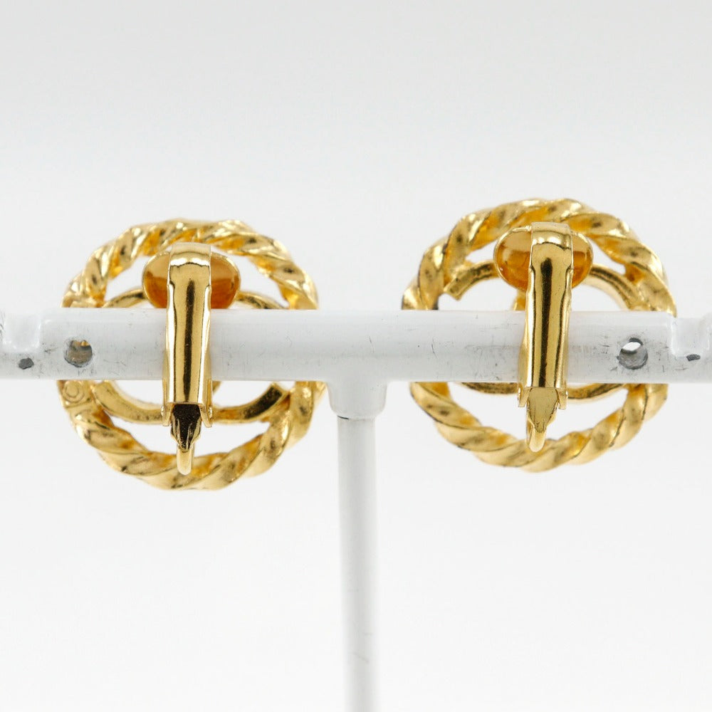 CHANEL Earring Plated Gold gold vintage COCO Mark Women Used Authentic