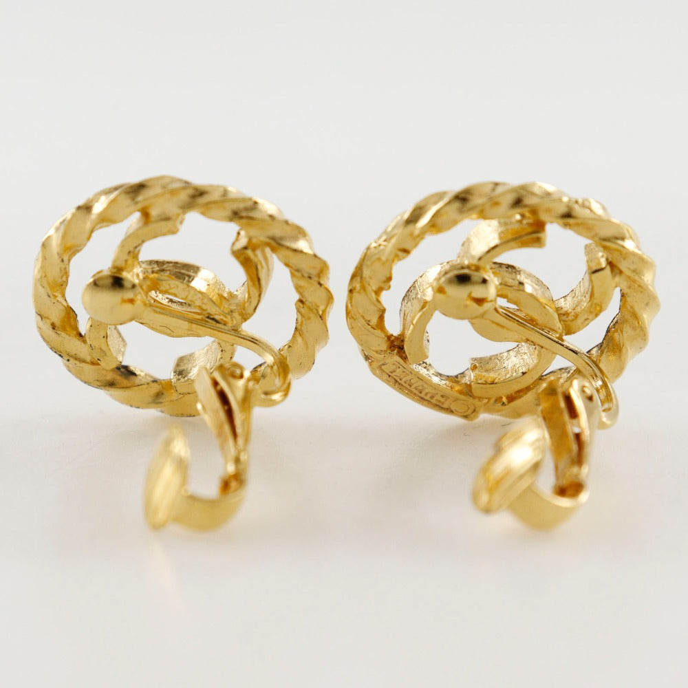 CHANEL Earring Plated Gold gold vintage COCO Mark Women Used Authentic