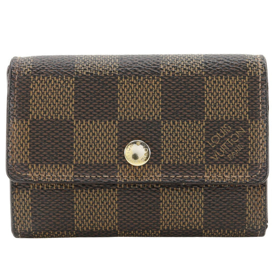 LOUIS VUITTON Coin case N61930 Damier canvas Brown Portonet Plat unisex(Unisex) Used Authentic