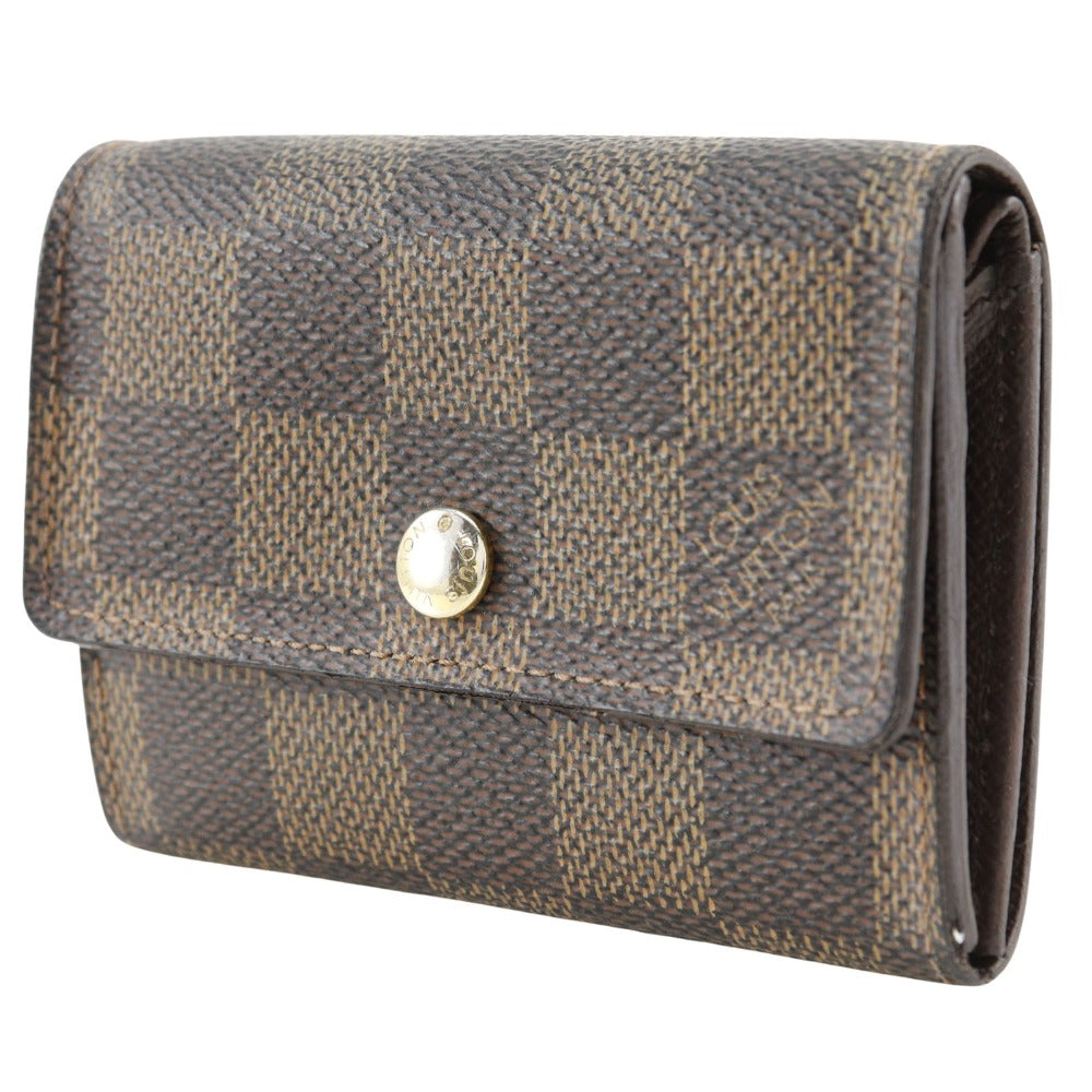 LOUIS VUITTON Coin case N61930 Damier canvas Brown Portonet Plat unisex(Unisex) Used Authentic
